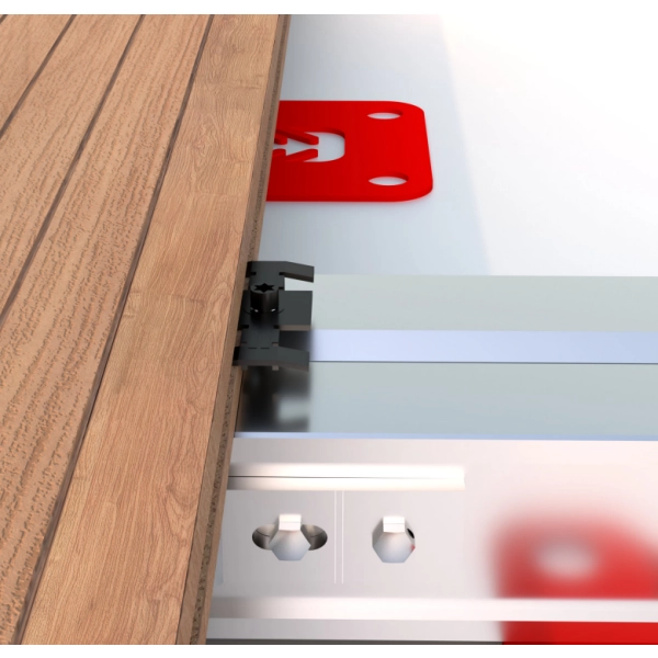 Klips montażowy ze stali nierdzewnej z wkrętem do legara aluminiowego, SystemPeter PICLIP