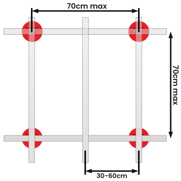 Legar aluminiowy tarasowy średni 4 m 24x39 mm, SystemPeter PICLIP