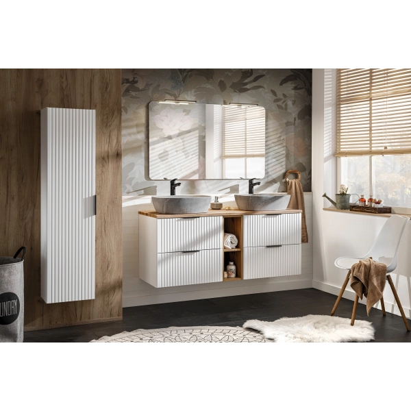 Szafka pod umywalkę 60cm 2 szuflady Biały Mat ADEL WHITE 82-60-B-2S, Comad