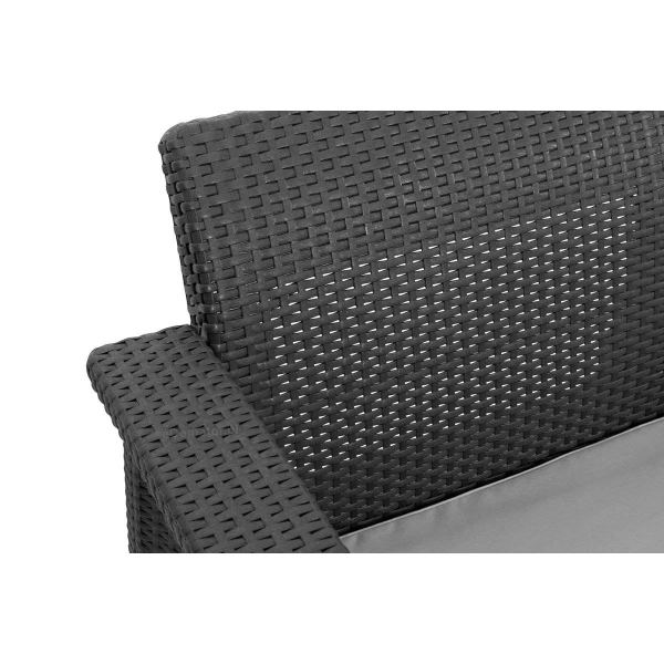 Sofa ogrodowa CORFU Max Love Seat 3-osobowy - grafitowa, KETER