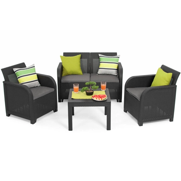 Zestaw mebli ogrodowych ROSALIE SET 4-osobowy grafit, KETER