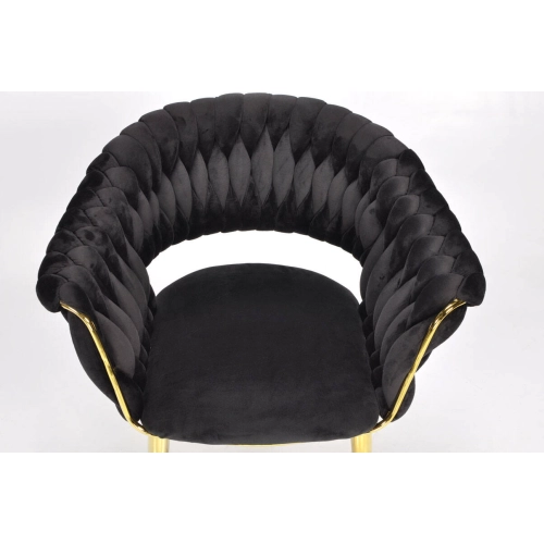 Krzesło glamour plecione IRIS LUX - czarne