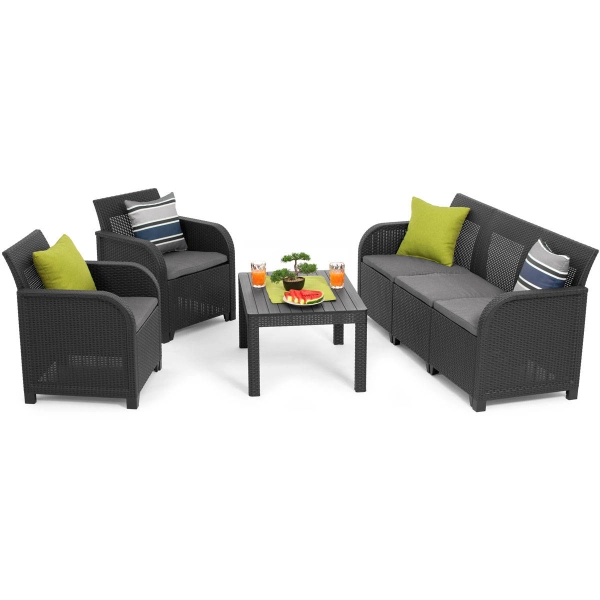 Zestaw mebli ogrodowych ROSALIE SET 5-osobowy grafit, KETER