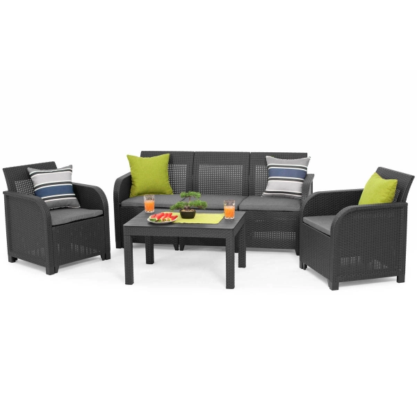 Zestaw mebli ogrodowych ROSALIE SET 5-osobowy grafit, KETER