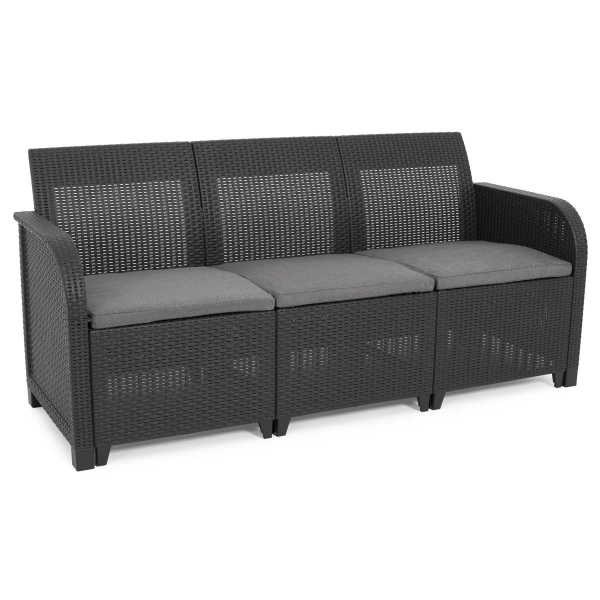 Zestaw mebli ogrodowych ROSALIE SET 5-osobowy grafit, KETER