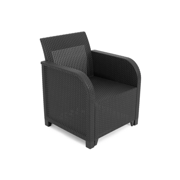 Zestaw mebli ogrodowych ROSALIE SET 5-osobowy grafit, KETER