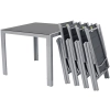 Meble ogrodowe aluminiowe WENECJA Stół 90cm  i 4 krzesła - Srebrne