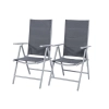 Meble ogrodowe aluminiowe WENECJA Stół 90cm  i 4 krzesła - Srebrne
