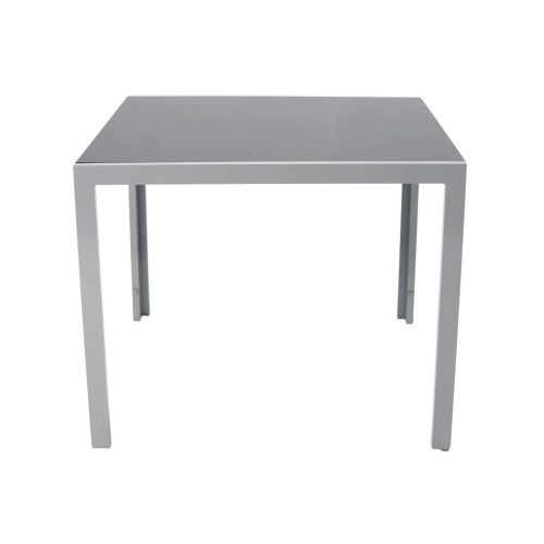 Meble ogrodowe aluminiowe WENECJA Stół 90cm  i 4 krzesła - Srebrne