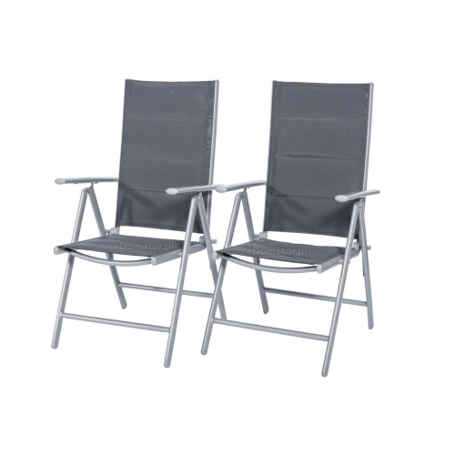 Meble ogrodowe aluminiowe WENECJA Stół 90cm  i 4 krzesła - Srebrne