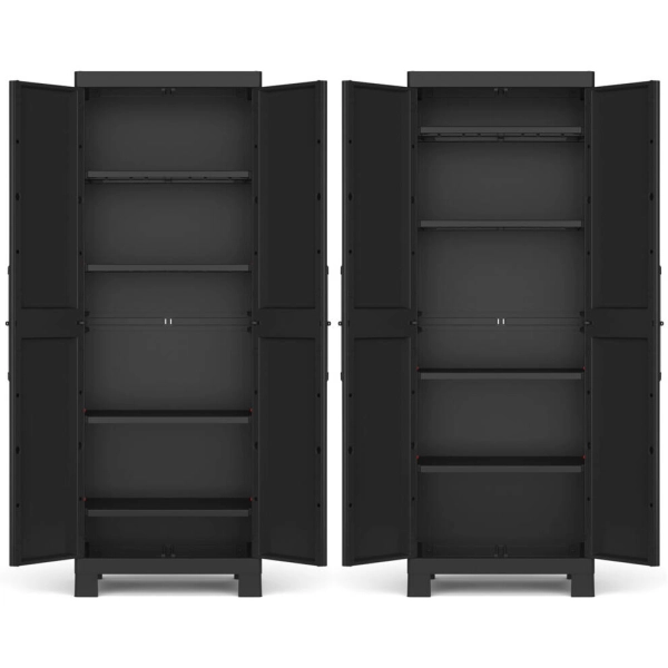 Wysoka szafa garażowa gospodarcza DETROIT High 182 cm czarna, KETER