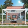 Pergola ogrodowa tarasowa aluminiowa elektryczna LUXE 3 x 4 m Biały z oświetleniem LED