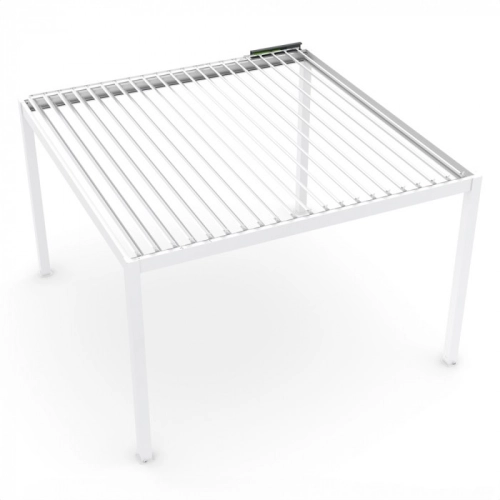 Pergola ogrodowa tarasowa aluminiowa elektryczna LUXE 3 x 4 m Biały z oświetleniem LED