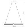 Lampa wisząca Plum Triangle 60 cm czarno-transparentna LED CCT