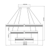 Lampa wisząca Plum 80 cm 60 cm 40 cm czarno-transparentna LED CCT