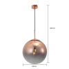Lampa wisząca Palla miedziana 1xE14