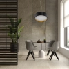 Lampa wisząca Hudson czarno - złota LED 4000K