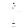 Lampa podłogowa Dorado czarna 3xE14