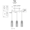 Lampa wisząca Piega 3 smoked 3xE14