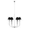 Lampa wisząca Glamour srebrno - czarna 6xE14