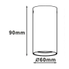 Tuba natynkowa Manacor 9 cm biało - czarna 1xGU10