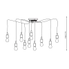 Lampa wisząca Soleto czarna 10xE27
