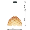 Lampa wisząca Burgo duża drewniana 1xE27