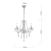 Lampa wisząca Cristallo srebrna 3xE14