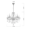 Lampa wisząca Cristallo srebrna 5xE14