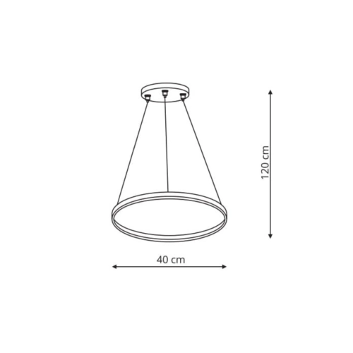 Lampa wisząca Ring 40 cm czarna LED CCT