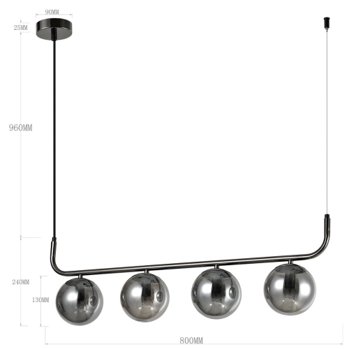 Lampa wisząca Alisa grafitowa 3xE14