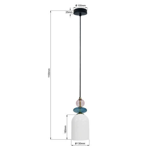 Lampa wisząca Tropea biała 1xE27