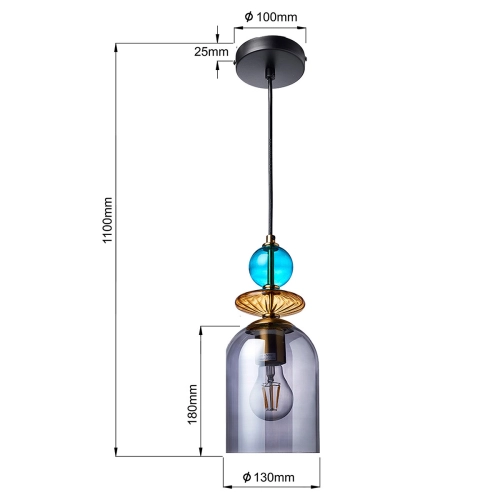 Lampa wisząca Tropea dymna 1xE27