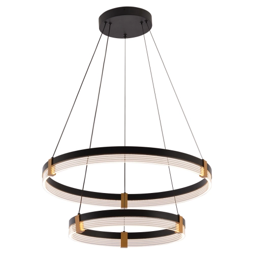 Lampa wisząca Plum 60 cm 40 cm czarno-transparentna LED CCT