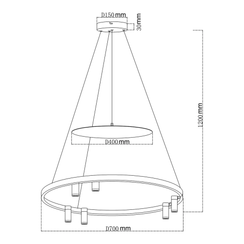 Lampa wisząca Almeria czarna LED