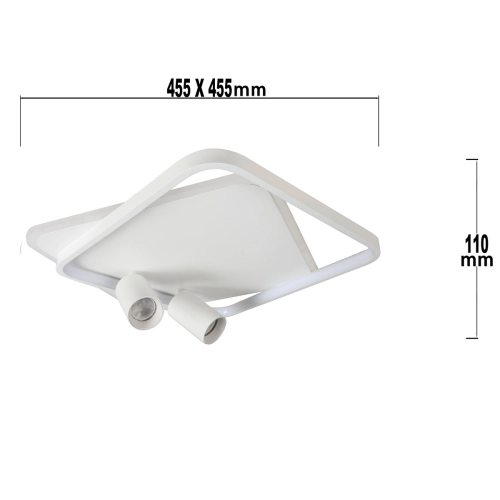 Plafon Parma 2 kwadratowy biały 2xGU10 LED CCT