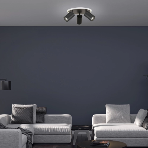 Plafon Parma 3 okrągły czarny 3xGU10 LED CCT