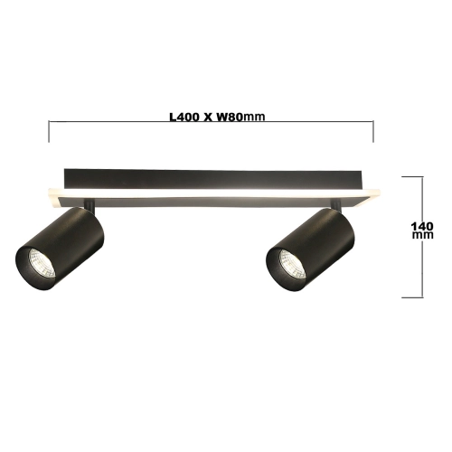 Spot Parma 2 czarny 2xGU10 LED CCT