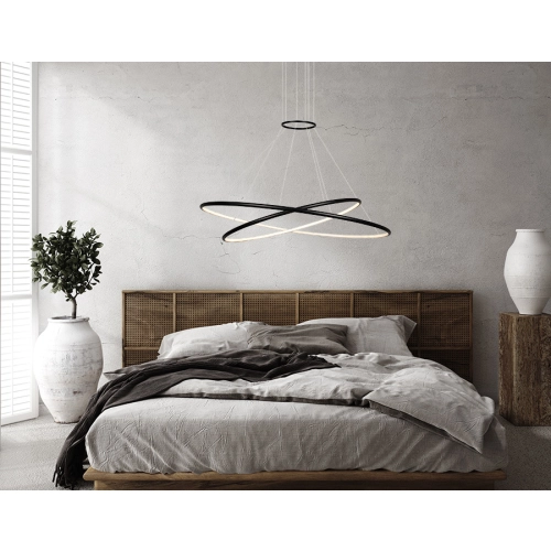 Lampa wisząca Halifax czarna LED CCT