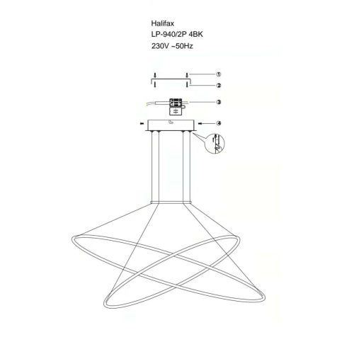 Lampa wisząca Halifax czarna LED CCT