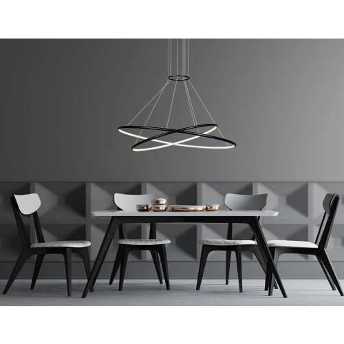 Lampa wisząca Halifax czarna LED CCT