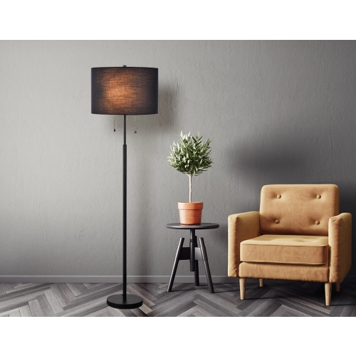 Lampa podłogowa Fogo czarna 2xE27