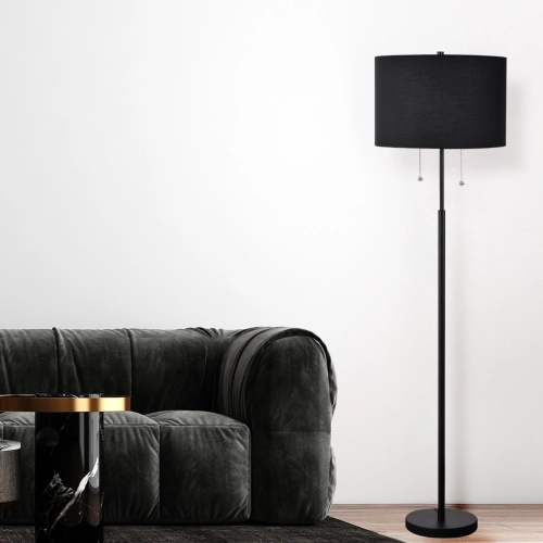 Lampa podłogowa Fogo czarna 2xE27
