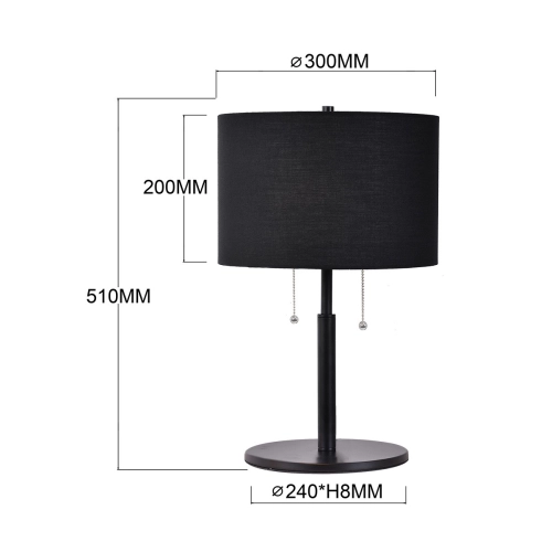 Lampa stołowa Fogo czarna 2xE27