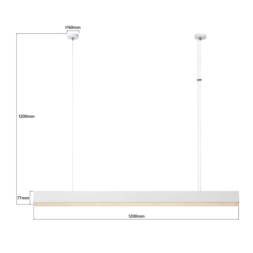 Lampa wisząca Mira L biała Tuya LED CCT