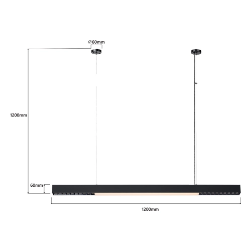 Lampa wisząca Cali L czarna Tuya LED CCT