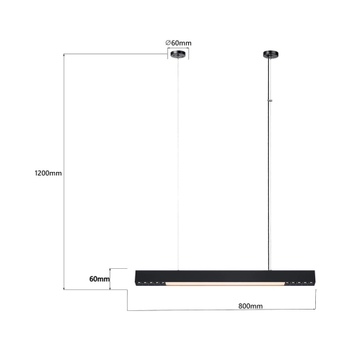 Lampa wisząca Cali M czarna Tuya LED CCT
