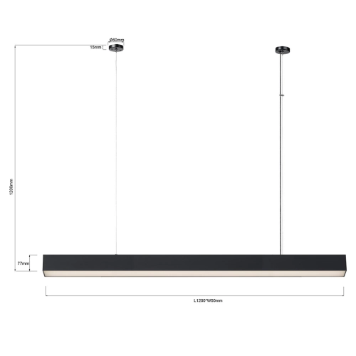 Lampa wisząca Luci L czarna Tuya LED CCT
