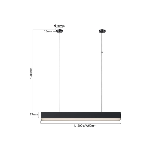Lampa wisząca Luci M czarna Tuya LED CCT