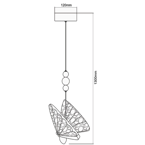 Lampa wisząca Mariposa 1 srebrna LED CCT